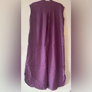 Purple Sleeveless linen blend Dress or beach cover up